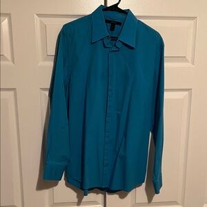 Express Vibrant Blue Men's Dress Shirt